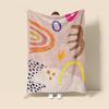 Morandi-Farbdecke Abstraktes Botanisches Graffiti-Design Skandinavische Minimalistische Sofadecke Café Zuhause Zweifacher Verwendungszweck