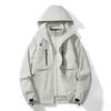 Jacket Men's Vintage Color Matching Windproof Waterproof Jacket Men's and Women's Outdoor Hooded Jacket