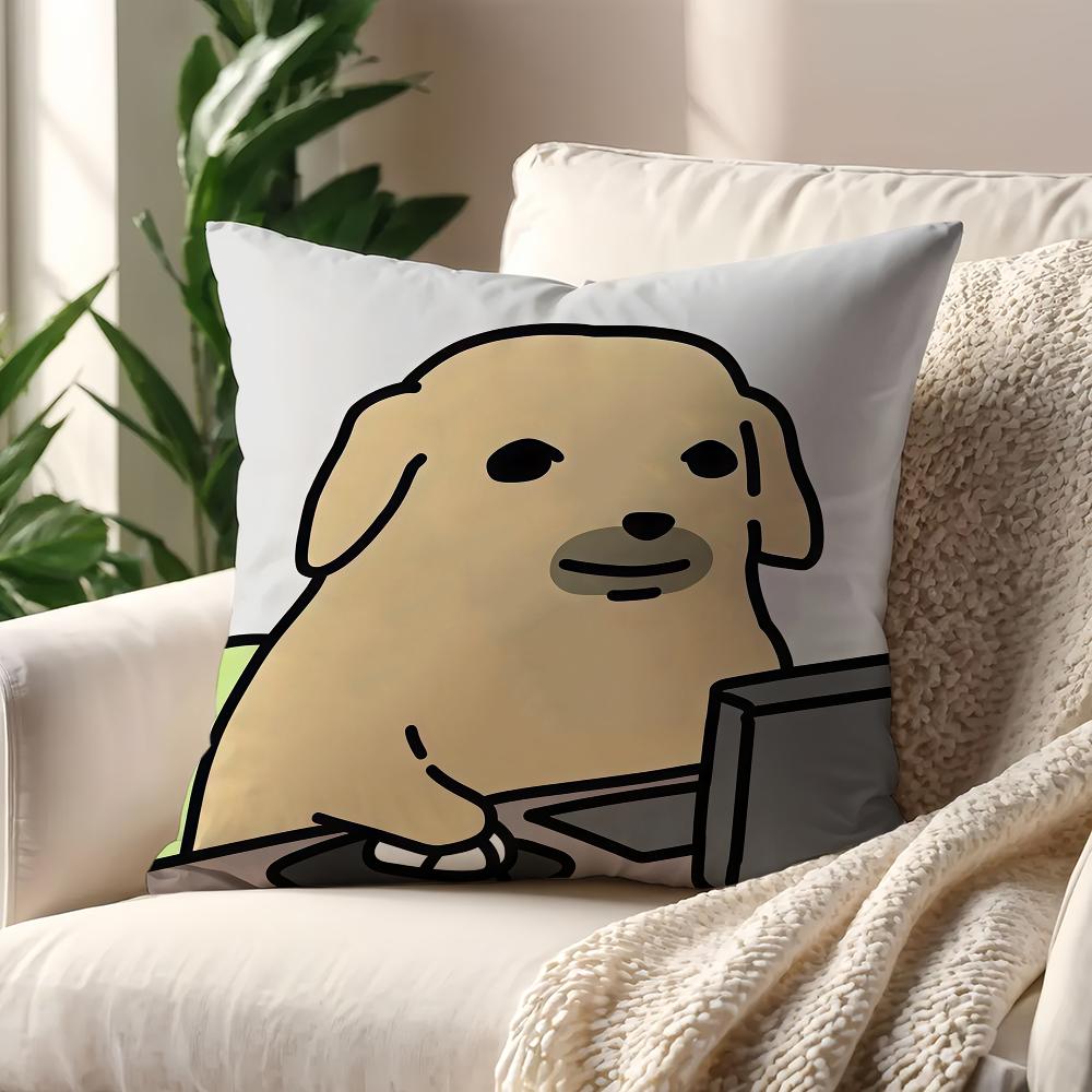 funny kawaii nNudaeng Dog Meme cushion cover For Pillow Printing Sofa Decoration Home Car Room Coffee Office Nordic Simplicity