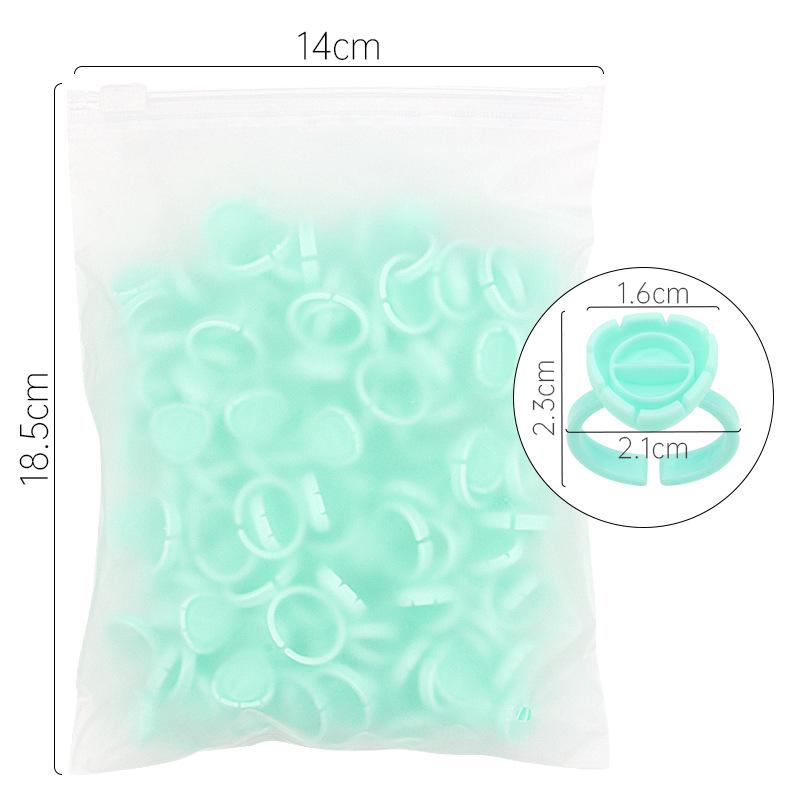 100-Pack Eyelash Grafting Rings: Blooming Cup Lash Glue Holder for Makeup Tools
