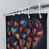3D Colorful Heart Shower Curtain | Vibrant and Modern Bathroom Decor
