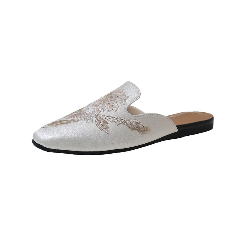 

Aphixta Вышивка Цветы Женские Балетки Мюли Острый Носок Летние Шлепанцы Тапочки Для Женщин Слипоны Обувь Тренд 2025 35