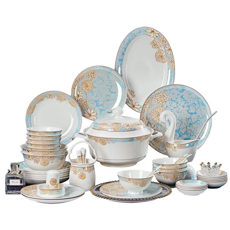Jingdezhen Light Luxury Bone China Dinnerware Set
