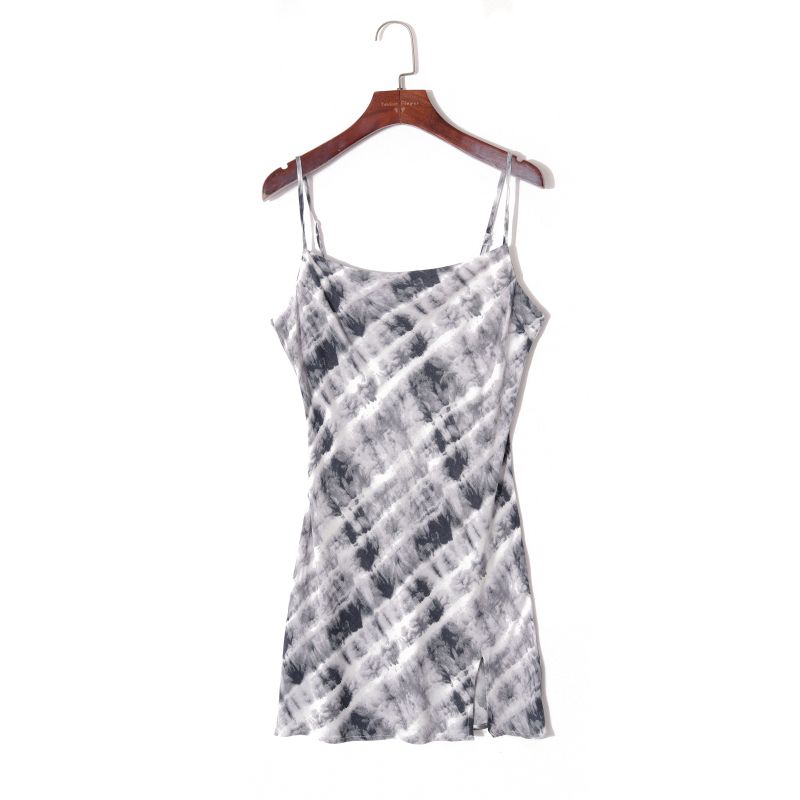 

Летняя женская одежда 2024 года Мода Европейский и американский стиль Стильная печать и окрашивание Приталенное Облегающее С открытой спиной Сексуальный темперамент Универсальное Платье-комбинация Black and white printing S