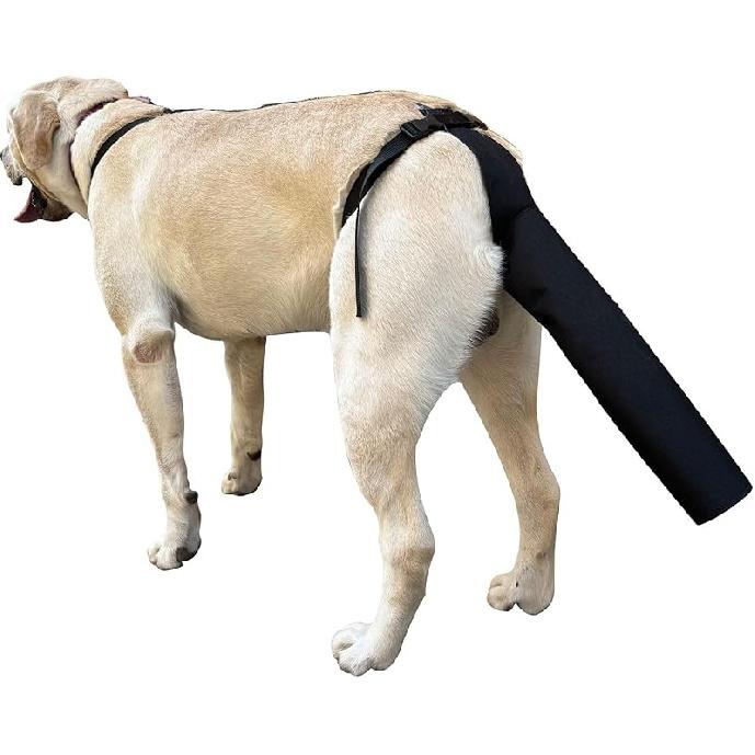 Dog Tail Protector, Dog Tail Guard Dog Tail Cover for Wounds Black Dog Harness with Tail Guard Dog Tail Protector Sleeve (Size L) L