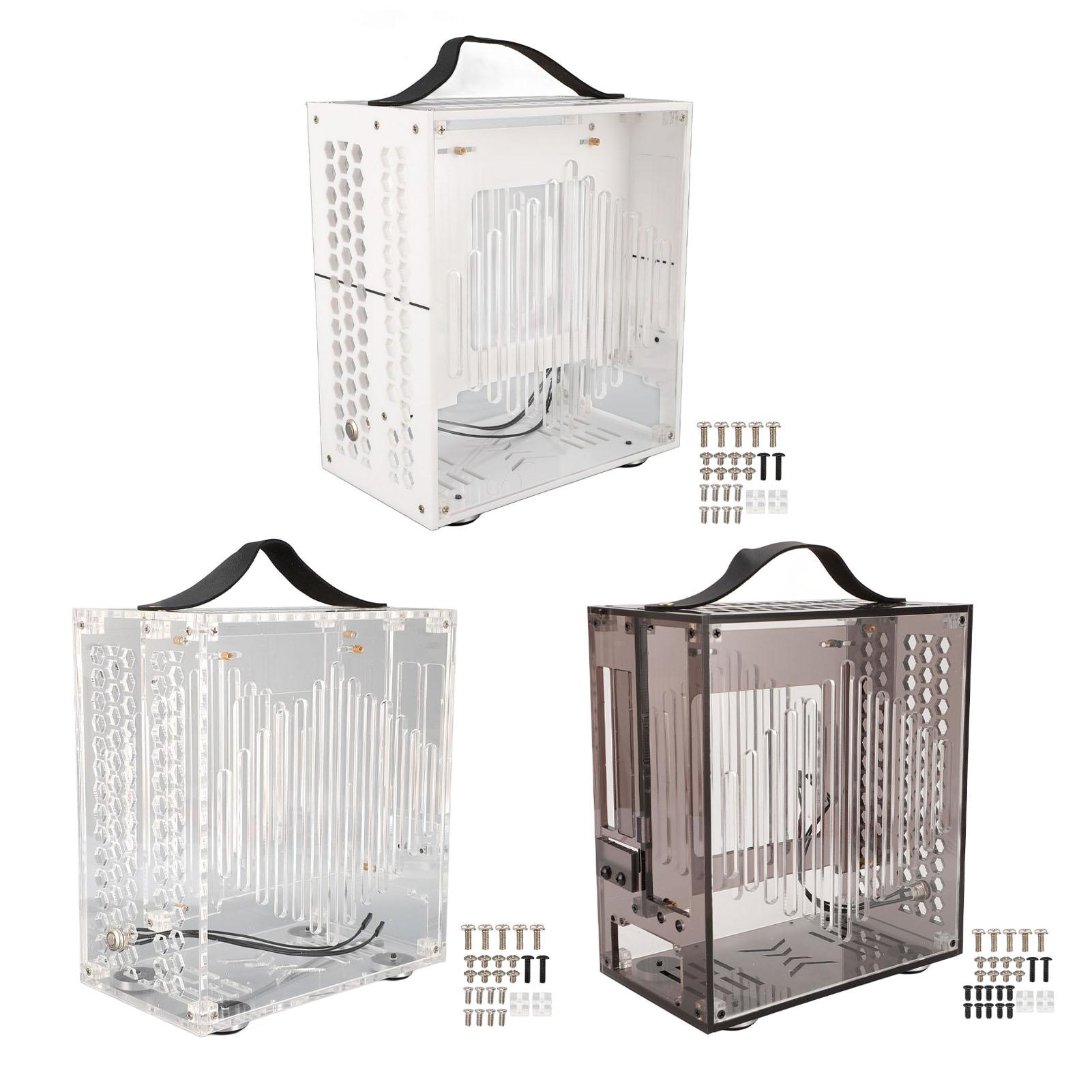 

23x20.5x12 см Миниатюрный корпус ITX для ПК Прозрачный корпус Arcylic для ПК Портативный корпус для настольного компьютера своими руками 360 градусов Transparent