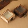 Elegant Begonia Pattern Jewelry Organizer With Glass Lid And Wooden Frame Storage Box For Vanity Table Decoration