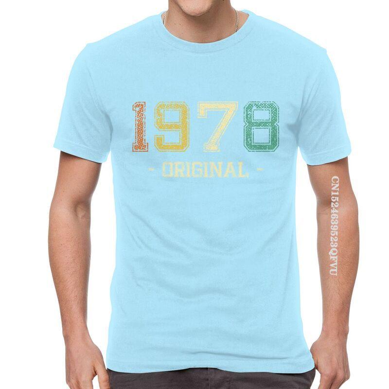 Vintage Born In 1978 T Shirts Men Novelty T Shirt Cotton Oversized 43nd 43 Years Old Birthday EMO Men  Tshirt Unique Tee Top