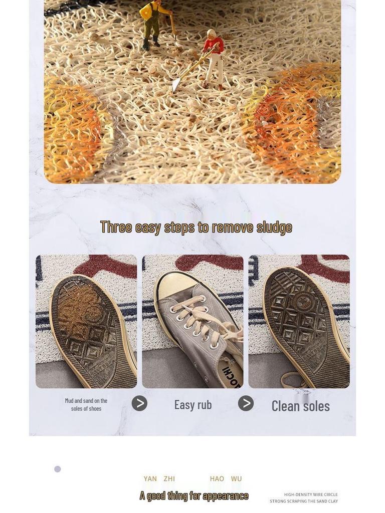 Stripe Coir Door Mat: Non-slip, Wear-Resistant, Dirt-Resistant, Cuttable Entrance Mat for Home and Hallway