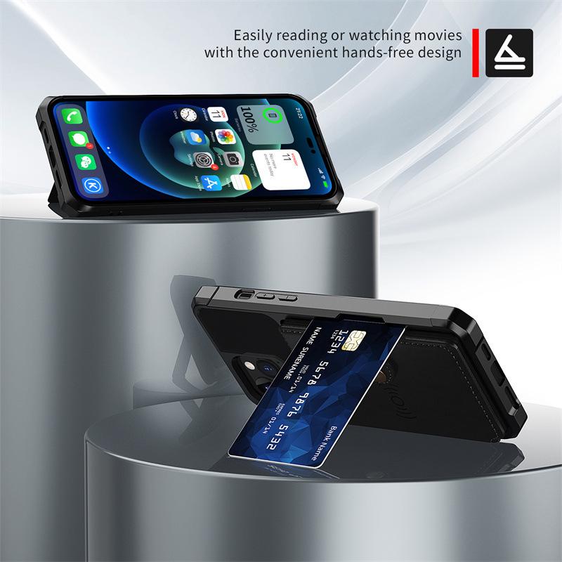 iPhone 17 Pro/16 Pro Max Magnetic Car Card Holder Anti-drop Case