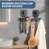 Square Suction Cup Razor Holder Removable Bathroom Shaver Hanger  Bathroom Wall Mount