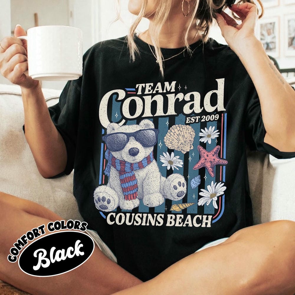 

Team Conrad Junior Mint Bear Inspired Comfort Shirt For Women Cousins Beach Summer Tee Crewneck Bookish Daily Top Streetwear 4XL