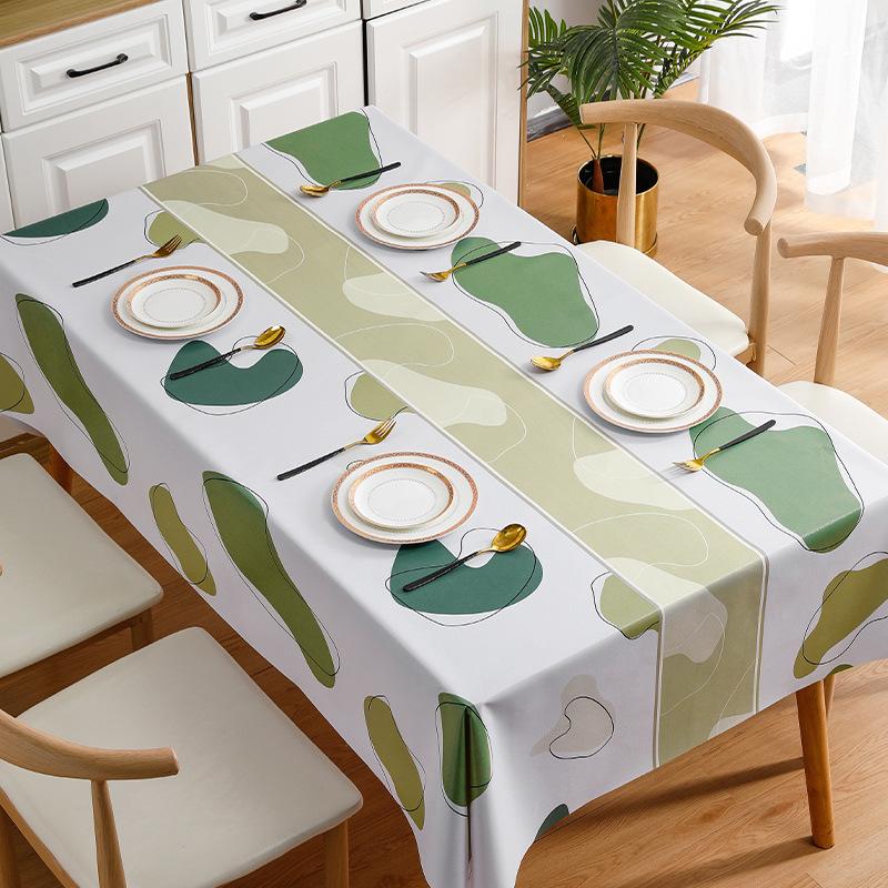 Cartoon Pvc Tablecloth Waterproof, Oil-Proof And Scalding-Proof Leave-In Tablecloth Student Desk Rectangular Tablecloth Coffee Table Cloth Mocha