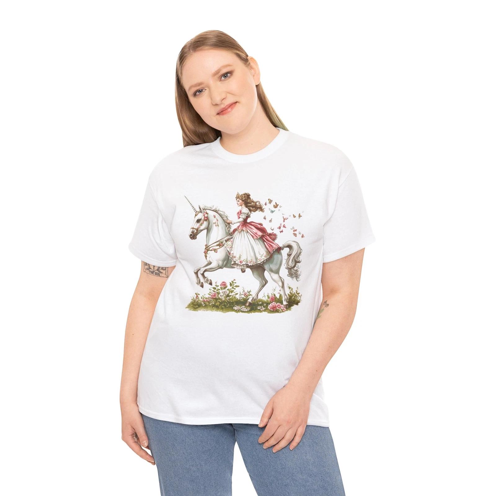 

Little Princess Riding a Unicorn Cryptozoology T-Shirt | Cryptid Tee | Unicorn 2XL