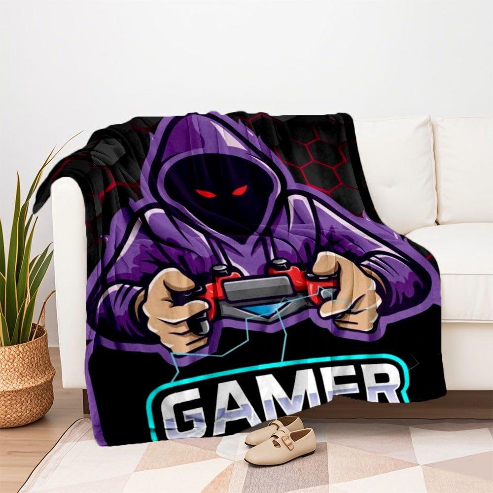 "Pro Gamer Hoodie: Lila Gaming-Sweatshirt für Gamer"Decke Flanell-Überwurfdecke für Sofa, Bett, Reisen, Camping, Büro, Couch, Stuhl, A