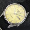 JAPAN 7005A VINTAGE SEIKO 5 AUTOMATIC MENS GOLDEN COLOR DIAL WATCH A701297-5 R206a-a701297