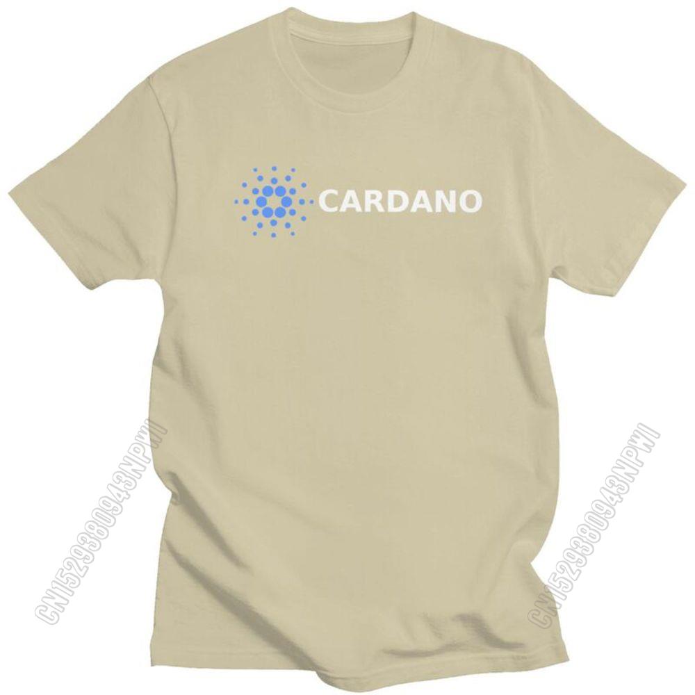 Classic Fashion Cardano Logo T Shirt Men Pure Cotton T-Shirt Leisure Bitcoin Crypto Coin Tee Tops Streetwear Tshirt
