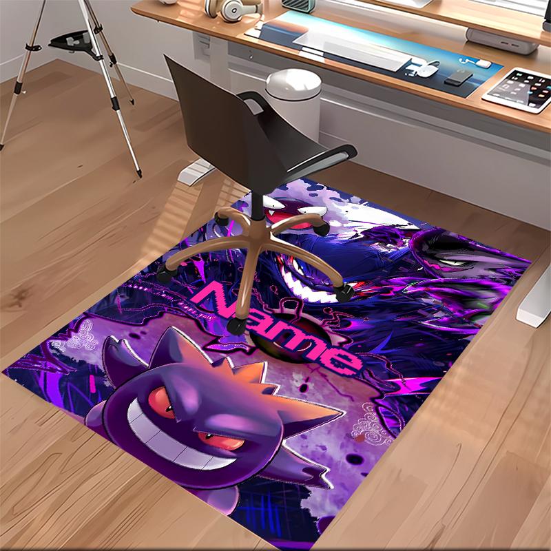 Custom Personalization Pokémon Gengar Print Area Rug - Soft, Washable Non-Slip Indoor Mat,Living Room,Home&Office Decorative Rug