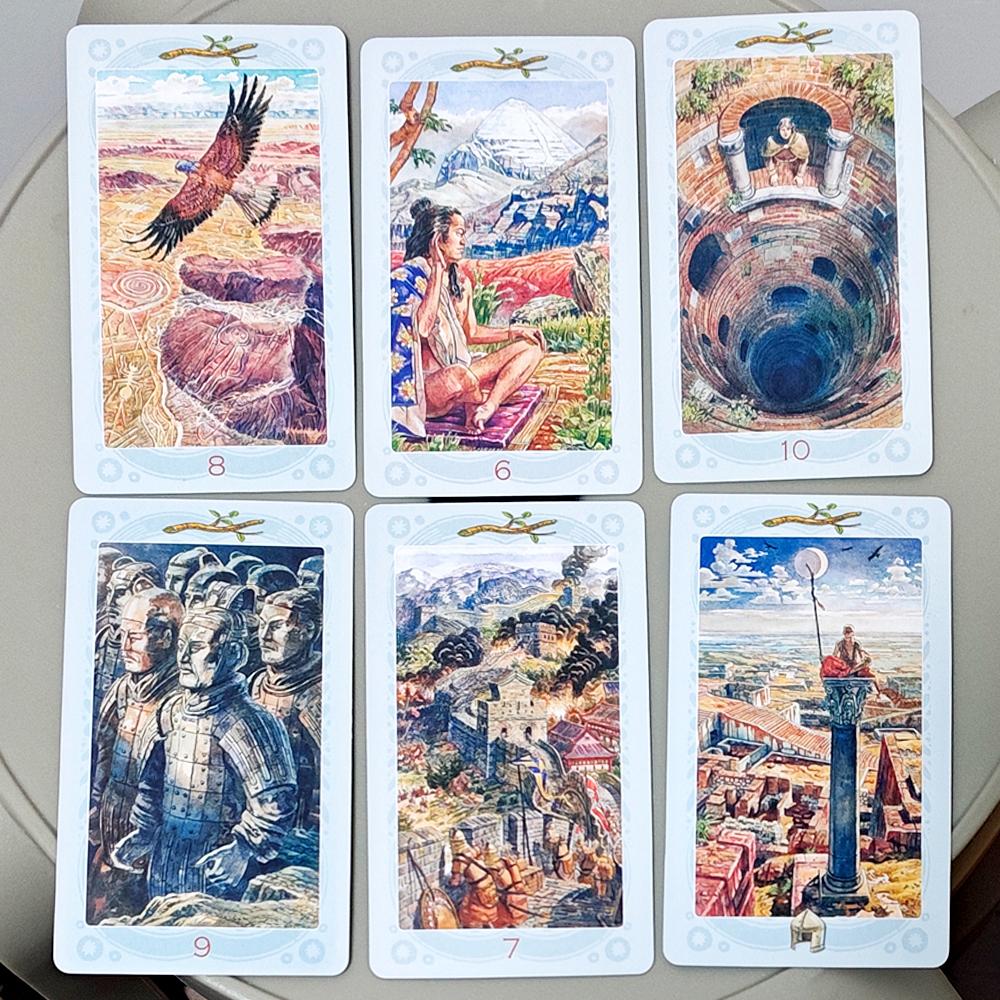 Sacred Sites Tarot Deck 10.3*6cm In Russian Language 78 Cards Global Sacred Landmarks Illustrated Tarot, Ancient Holy Places