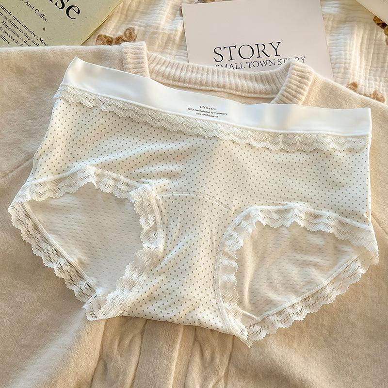 10A Antibakterieller gepunkteter floraler Hüfthöher Slip für Mädchen