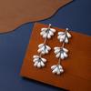 Light Luxury French Water Drop Imitation Pearl Flower Fringed Earrings Women'S Fashion Exquisite Elegant Niche Long Earrings