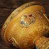 Tibetan Buddhist Water Offering Bowls Hand Carved Tibetan Buddhist Offering Bowl Gilded Water Cup Copper Yoga Meditation