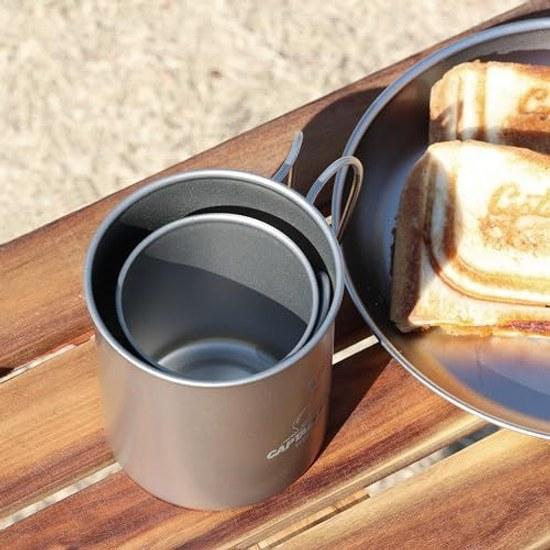 Captain Stag outdoor cup mug tumbler single double 220ml 300ml 450ml foldable handle lightweight titanium made Japan Tsubame Sanjo product