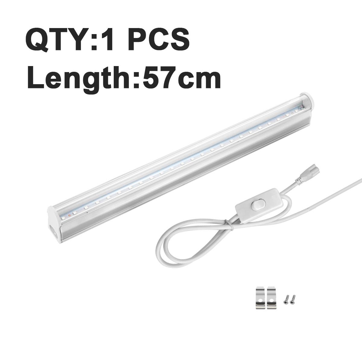 

T5 Трубка Лампа Светодиодная лампа для выращивания растений Овощные семена цветов Выращивание палаток Освещение коробок Фитолампы Полный спектр 85-265 В Светодиодная фитолампа с адаптером ЕС 1X57CM EU Plug