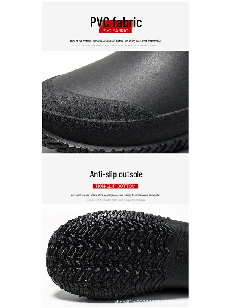 2023 Men's Non-slip Low-top Rain Boots - Waterproof Shoes for Car Washing & Kitchen Use