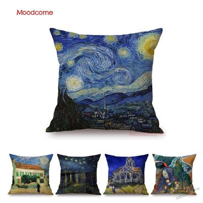 Van Gogh Hviezdna hviezdna noc Rozsievač Svetoznámy impresionizmus Olejomaľba Bavlna Ľan Obliečka na vankúš na pohovku Ľanová obliečka na vankúš