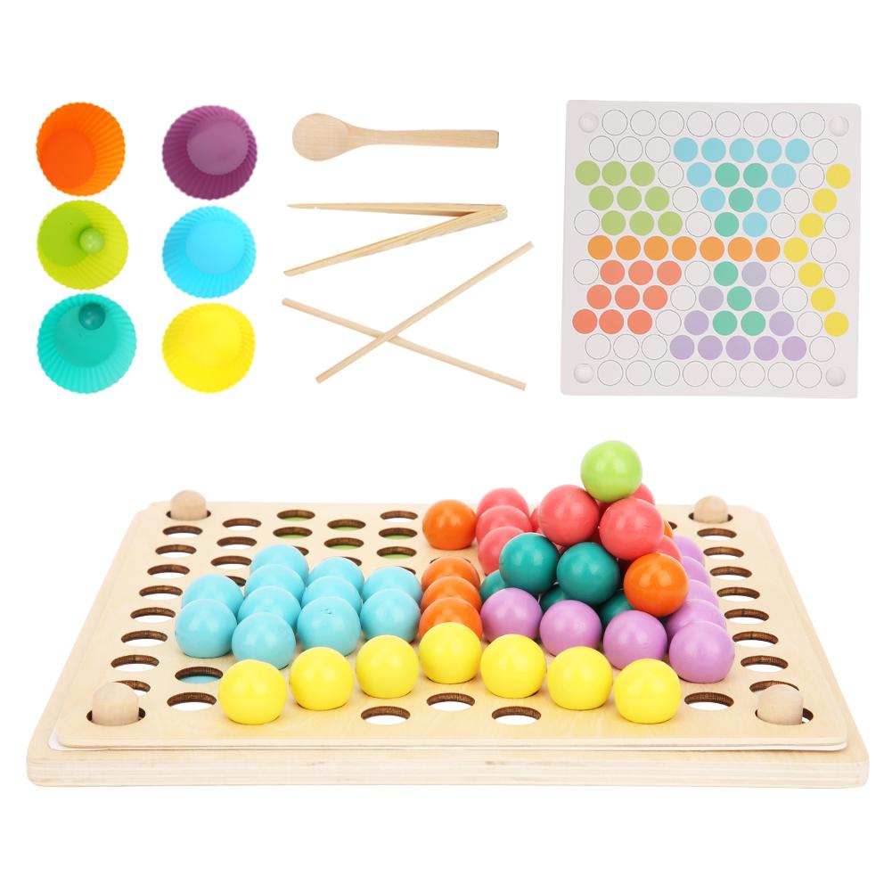 Clip Bead Game Color Recognition ParentChild Interaction Wooden Educational Puzzle Toys