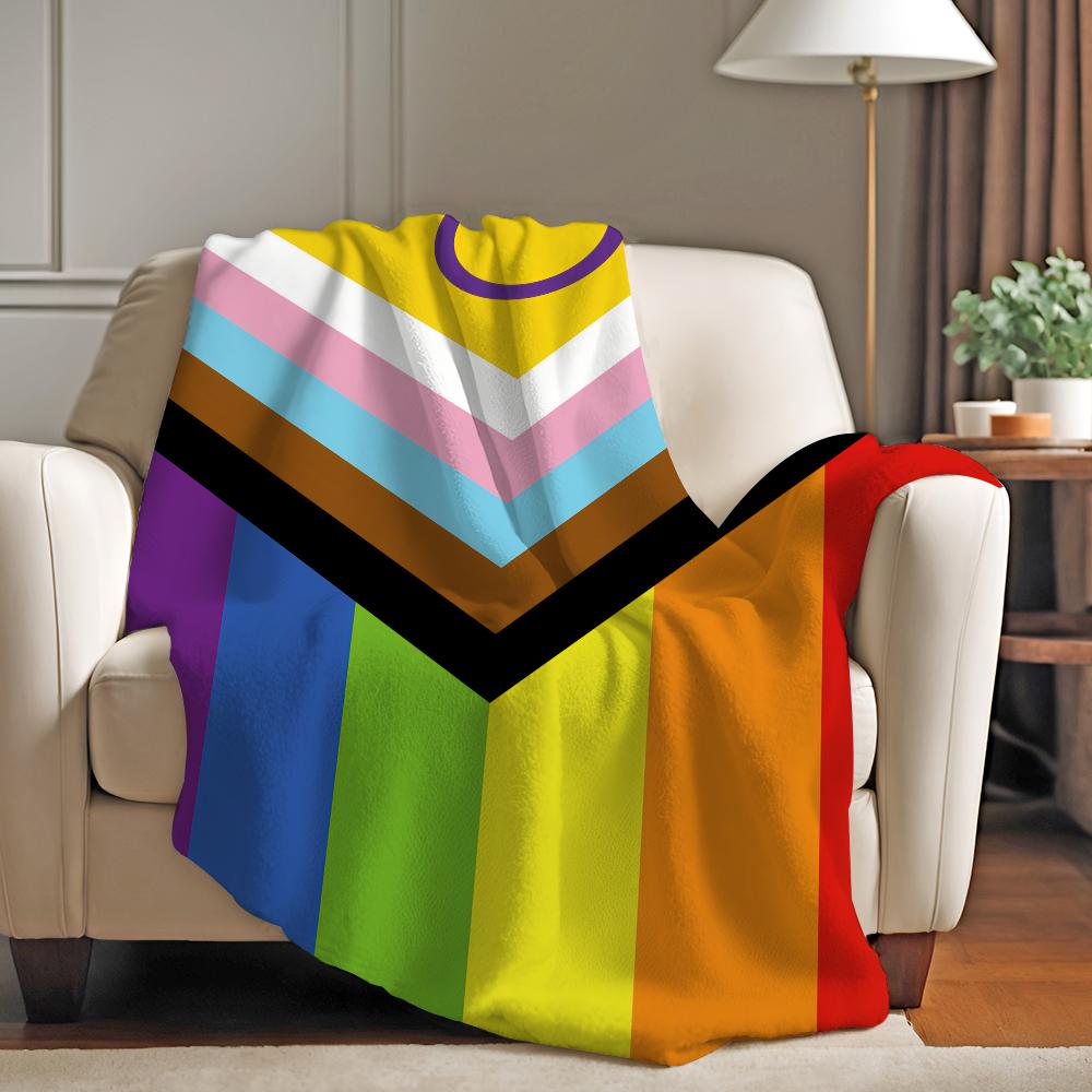 LGBT Rainbow Flag Blanket Soft and Skin Friendly For Couch Bed Napping Bedspread All Seasons Comforter