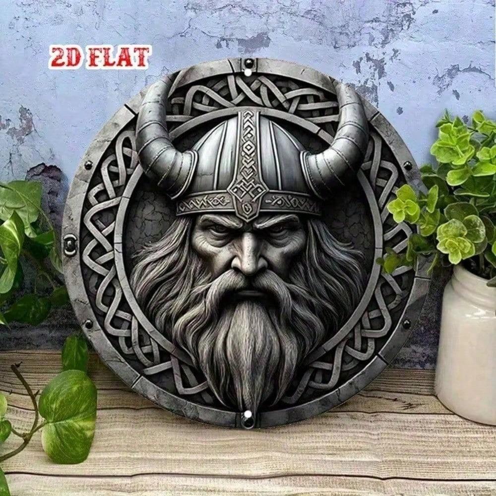 Viking Odinův Havran Severská Mytologie Nástěnné Umění Kulatý Kovový Značka Domácí Bar Garáž Pánská Jeskyně Dekor