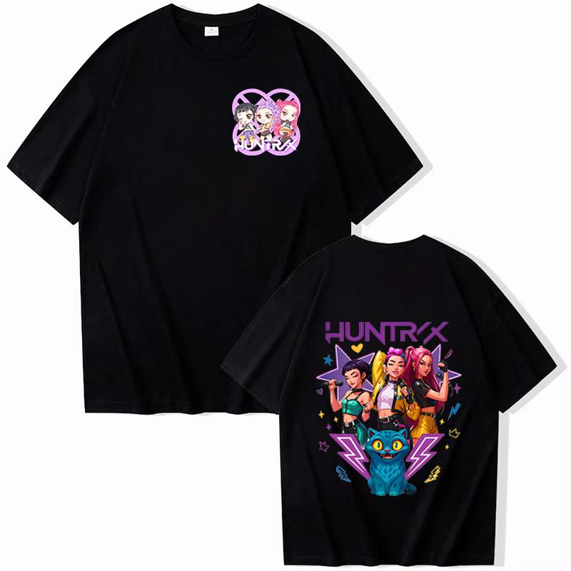 Kpop Demon Hunters Print Graphic Tshirt Summer Woman Man Clothes Movie T Shirt Unisex Short Sleeve Tops Comfortable T-shirt
