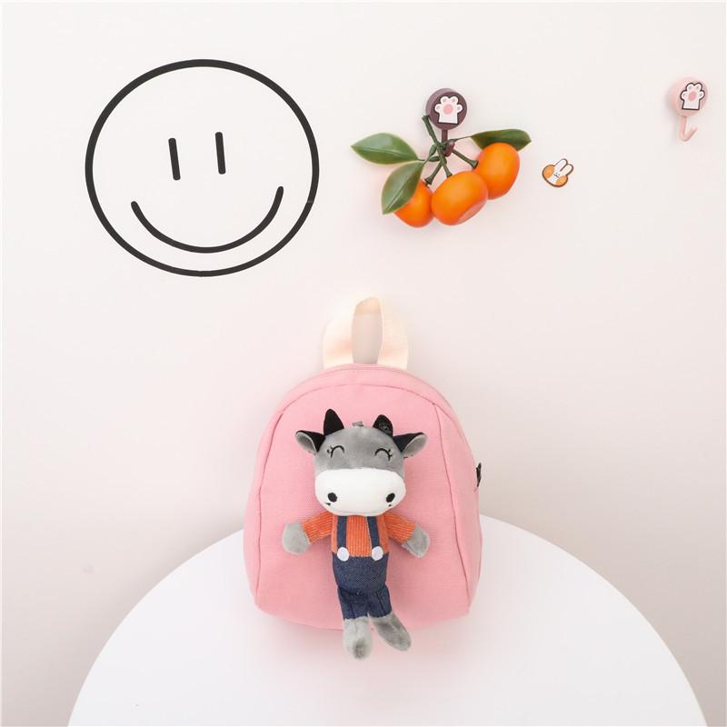 Cute White Belt Pants Cow Rabbit Cat Plush Toy Decoration Children Backpack