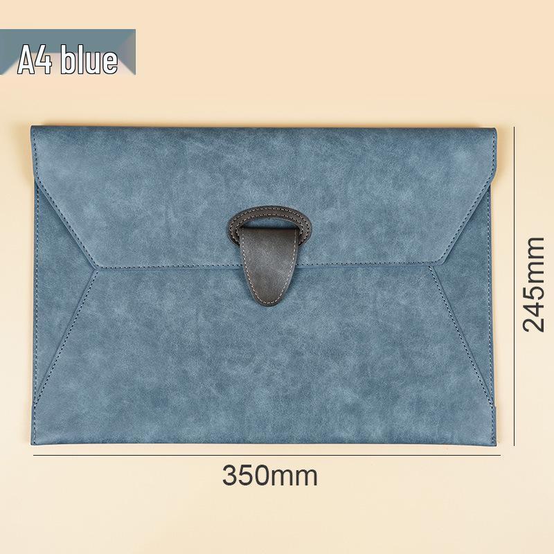 A4 Waterproof Leather Business Document Bag - Customizable Minimalist Briefcase with Logo Printing