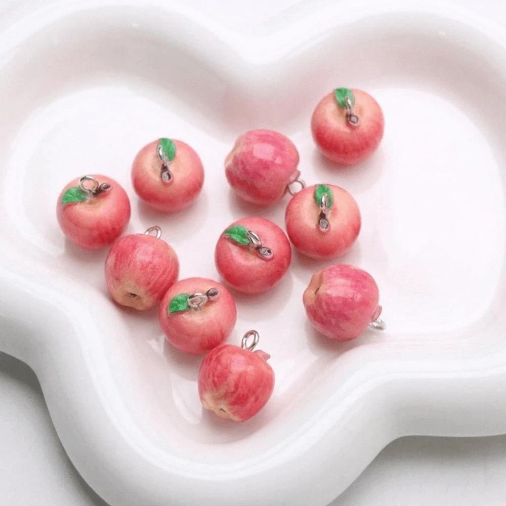 10PCS/SET 3D Simulation Fruit Charms Pendant Handmade Pippin Orange Resin Spacer Loose Beads Small Peeled