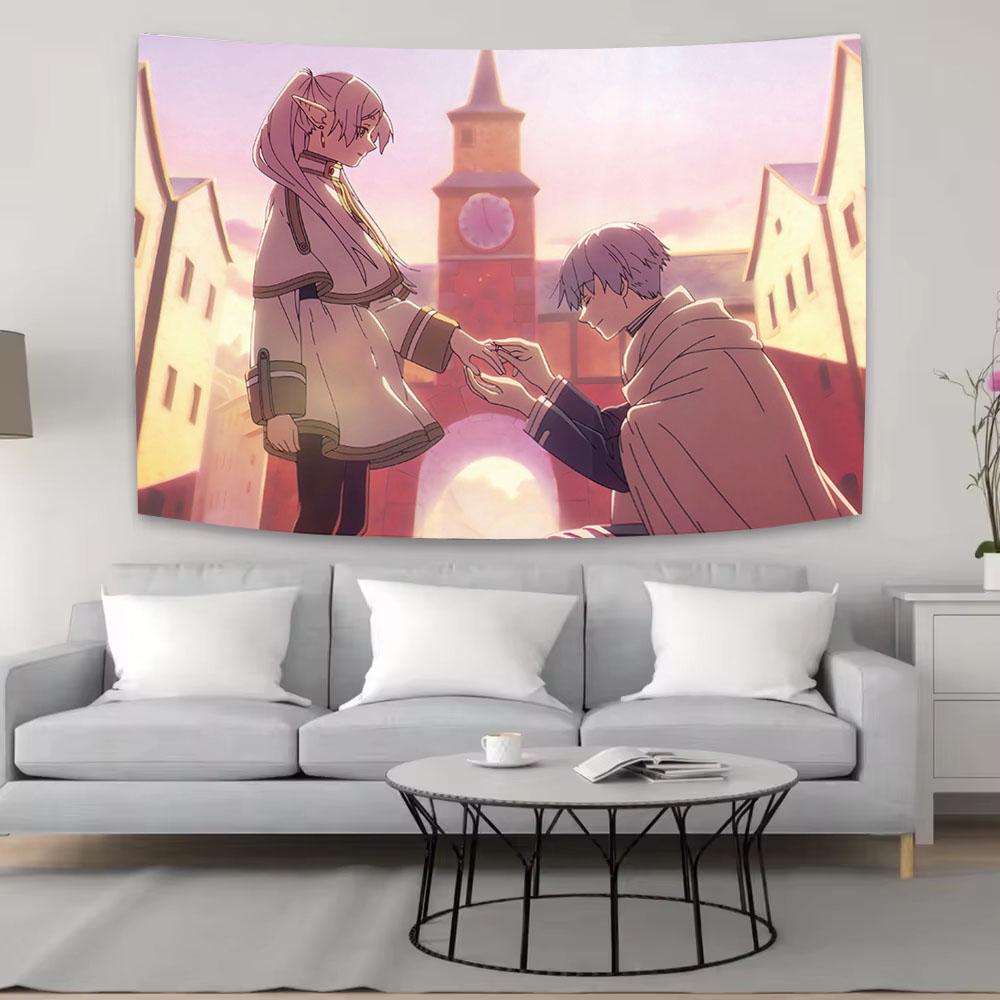 

FFrieren Beyond Journeys End Anime Poster Tapestry Dormitory Room Aesthetic Wall Hanging Anime Fans Collection 74x94cm(29x37in)