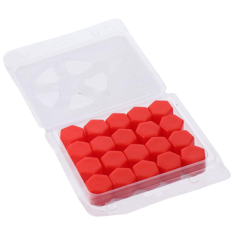 20 шт. Универсальное украшение 19 мм Гайка колеса 21 мм Красный Колпачок ступицы колеса автомобиля Силиконовый Черный Колпачки ступицы транспортного средства для автомобиля