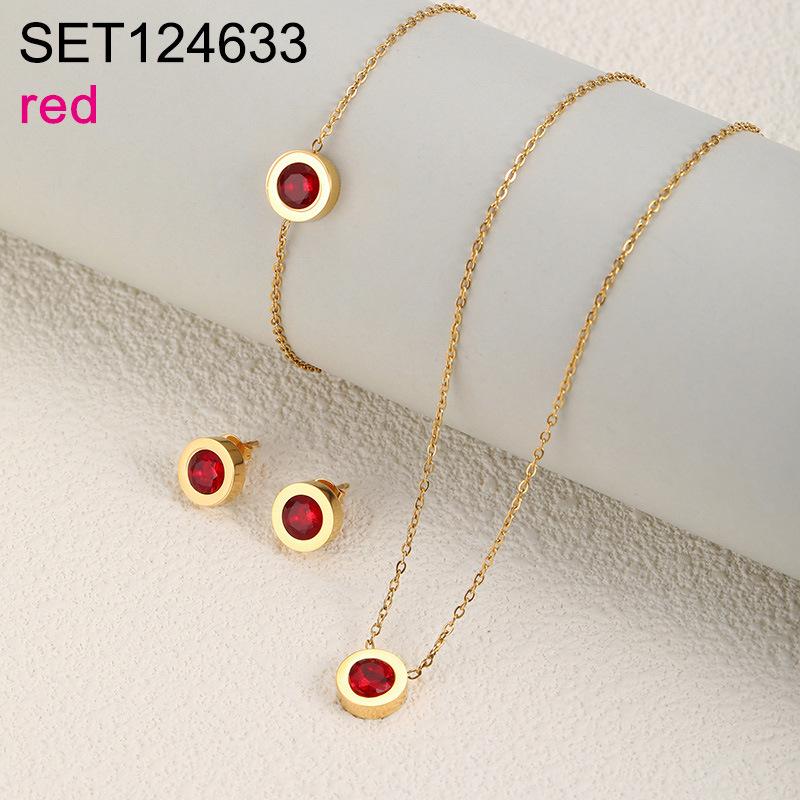Elegant European Zirconium Titanium Jewelry Set - Necklace, Earrings & Bracelet