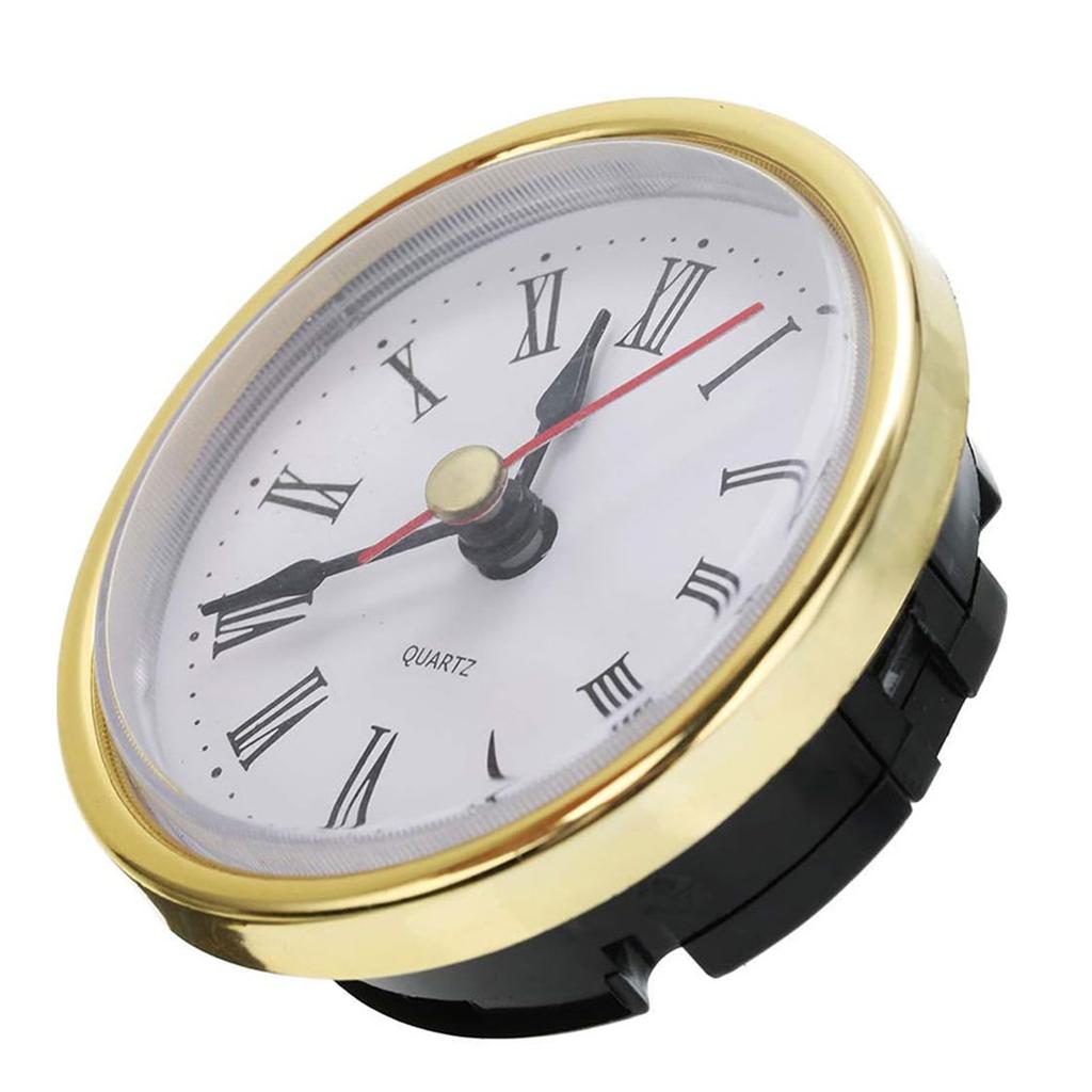 (65mm) 2.56Inch Mini Quartz Clock Insert with Arabic/Roman Numerals Replacement Round Quartz Movement Miniature Clock