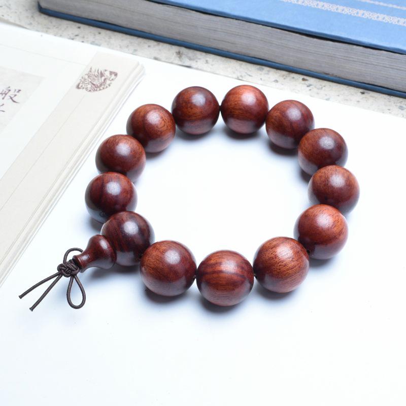 Venus Old Material Small-Leaf Red Sandalwood Prayer Beads Chain - High Oil Density, Unisex, New Chinese Style Decoration Gift