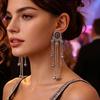 Bohemian Ethnic Rhinestone Bell Tassel Earrings