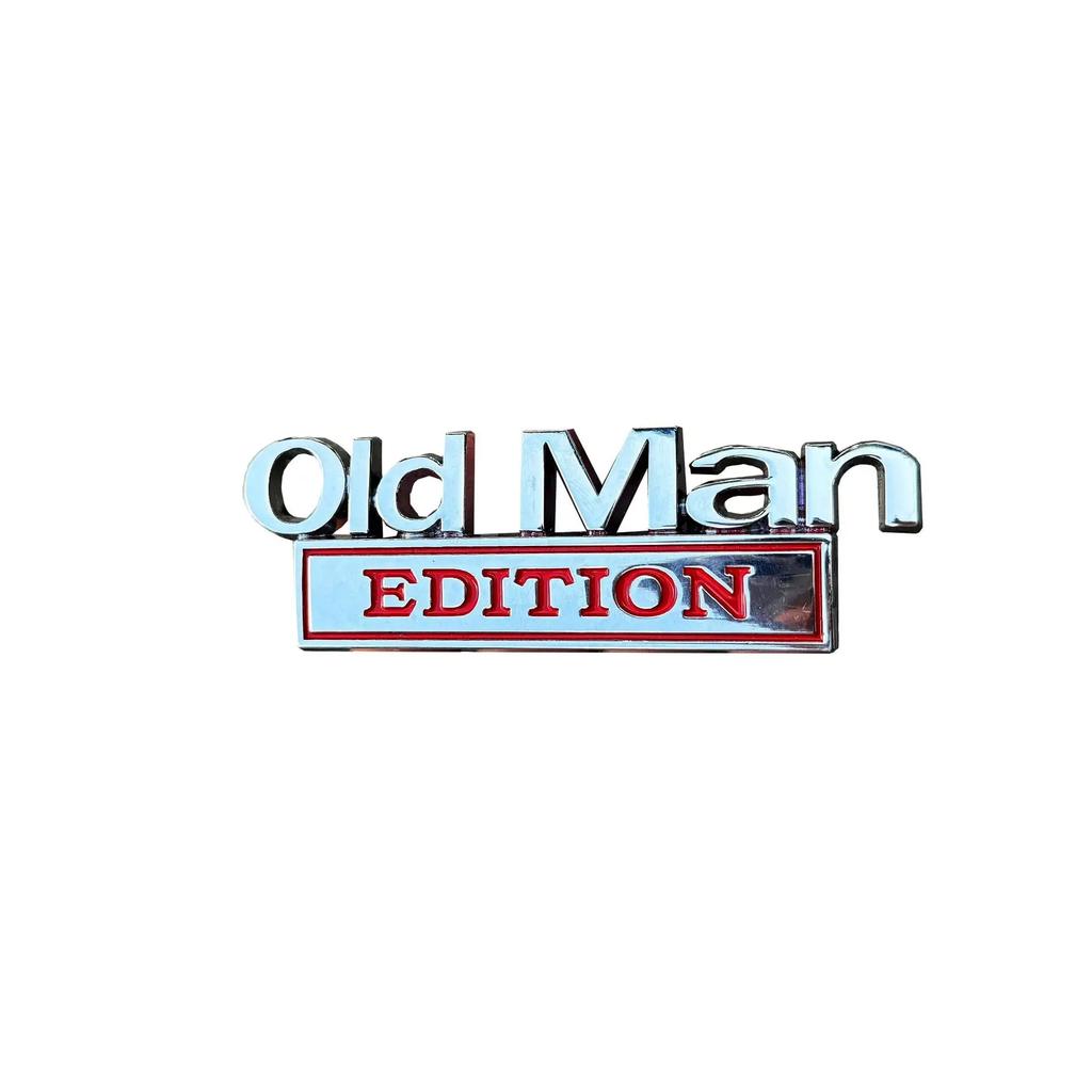 3D Metal Car Sticker Badge Emblem "Old Man Edition" Decal for SUV Truck Funny Decoration Accessories Rear Decoration Logo