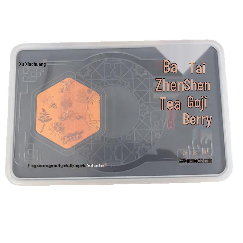 Ginseng Goji Berry Eight Treasures Tea with Astragalus, Poria, Longan, Red Date, Mulberry, & Chrysanthemum.