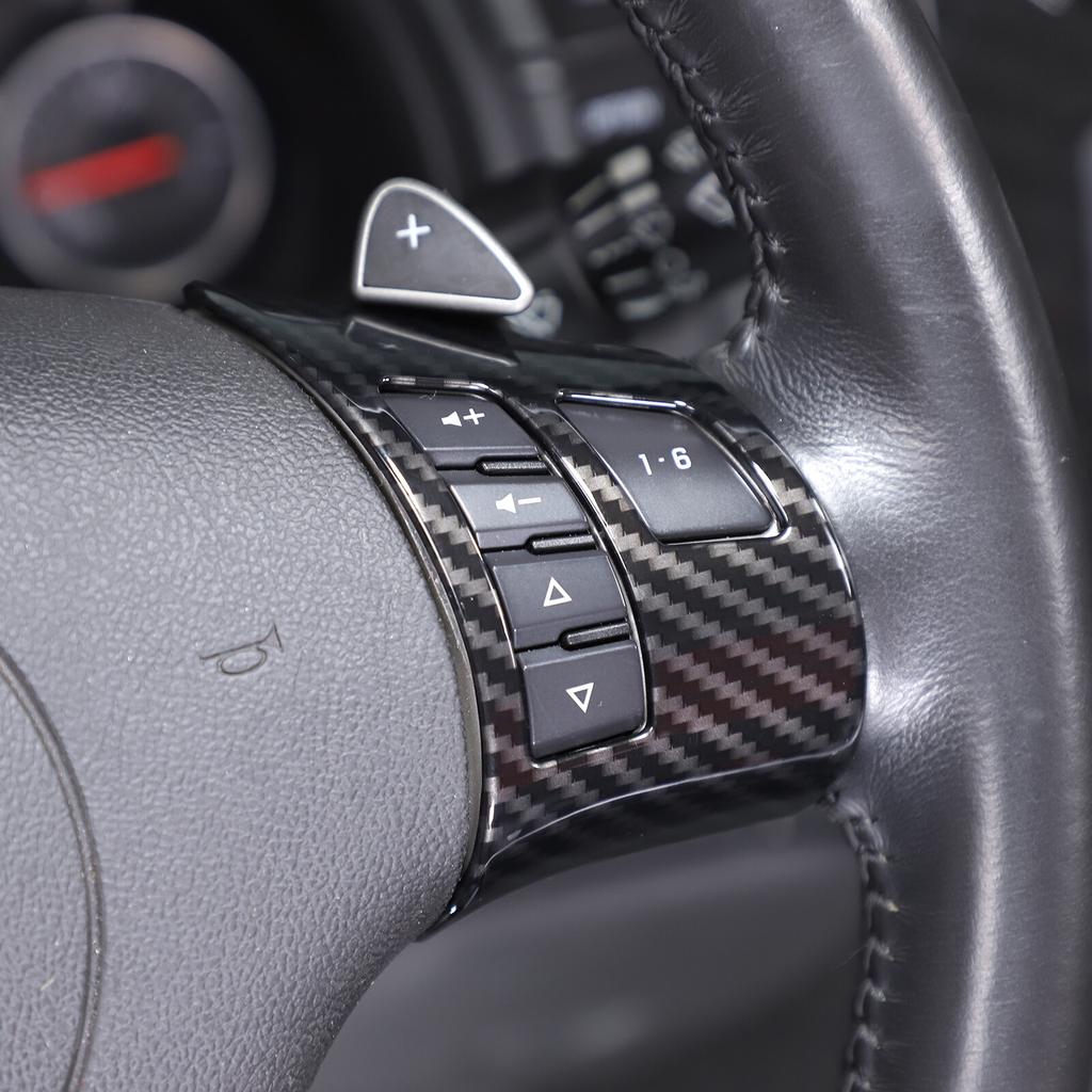 Carbon fiber ABS Interior Steering Wheel Button Trim Cover For Corvette C6 06-11