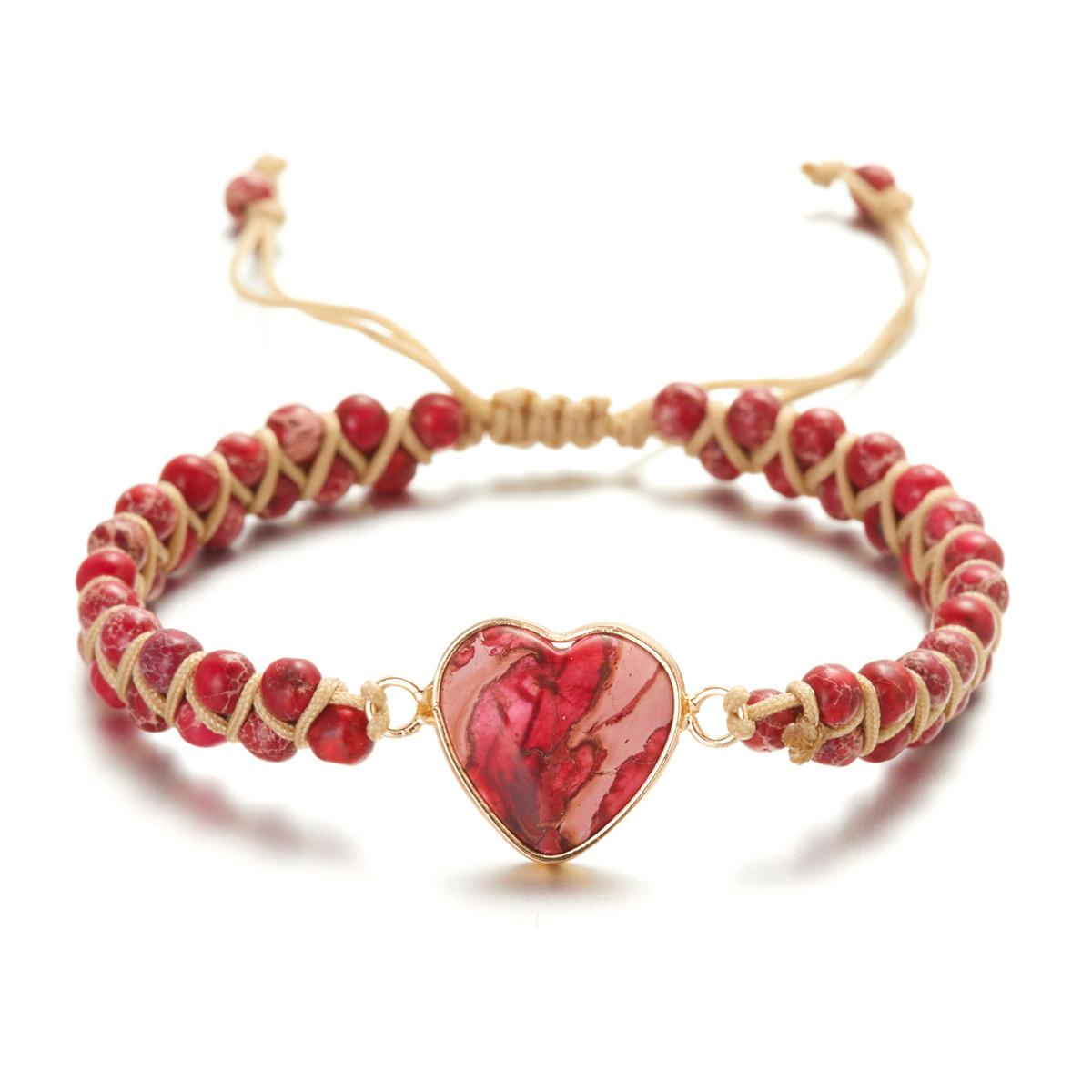 

Hand-woven Natural Stone Heart Bracelets For Women Men Double Layer Twist Beads Heart Yoga Bracelet Bangle Friendship Jewelry