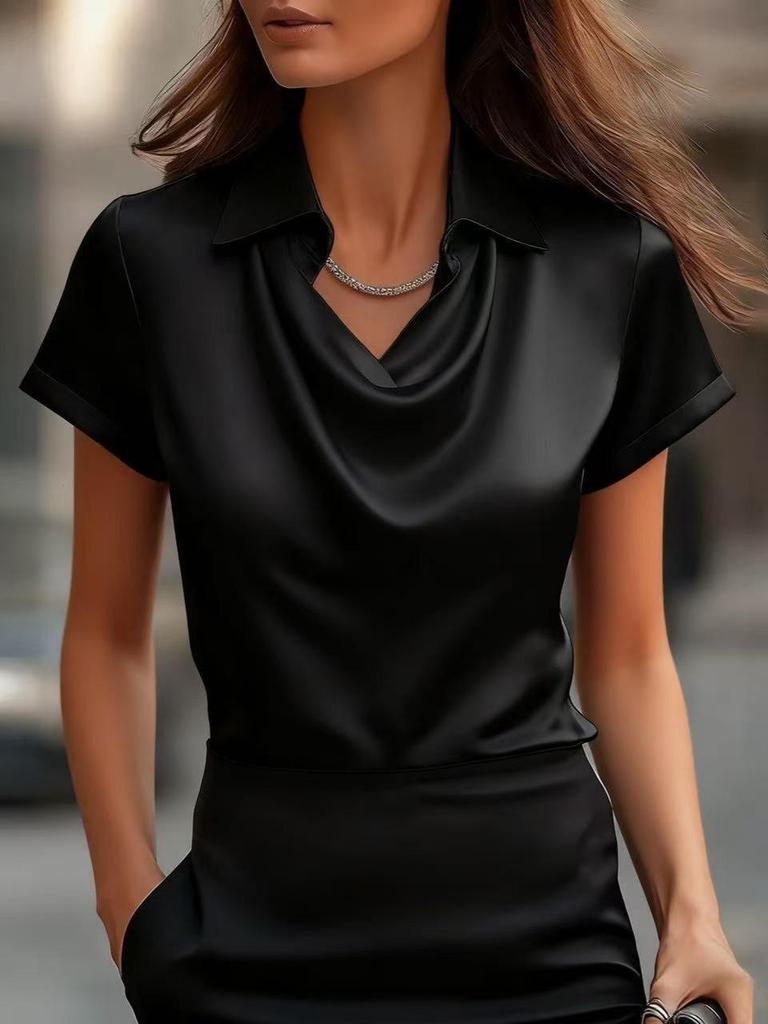 Chemise Simple Moderne à Col Claudine pour Femme 2025
