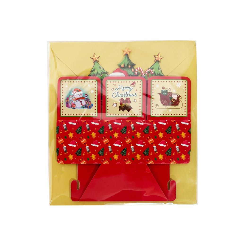 Christmas Santa -up Hexagonal 3D Greeting Card Ornaments