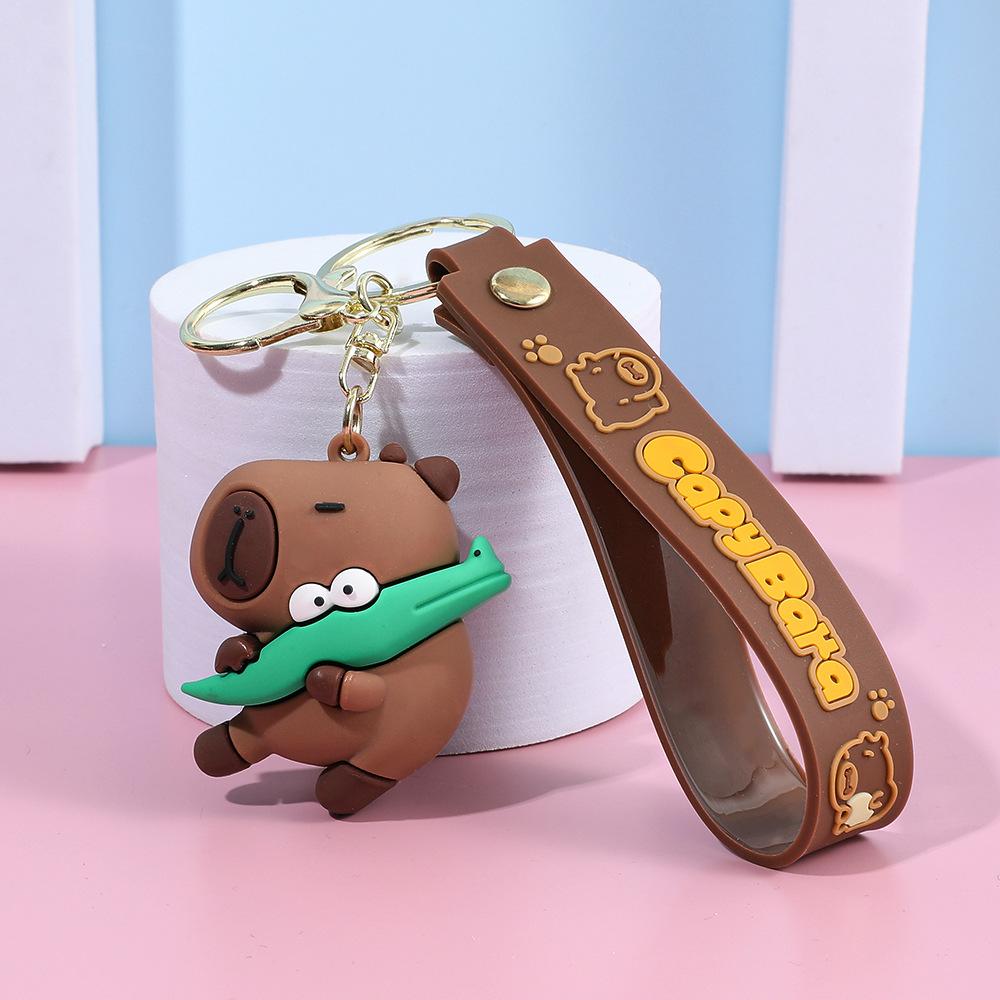 Creative Cute Capybara Keychains For Car Keychain Anime Cartoon Capibala Pendant Women Doll Keyring Charm Holiday Gifts Jewelry